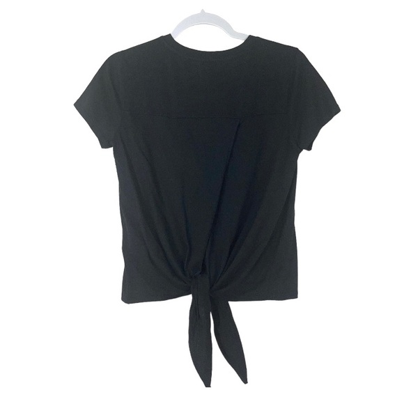 Madewell knot-back detail short sleeve true black cotton size small - Picture 8 of 10